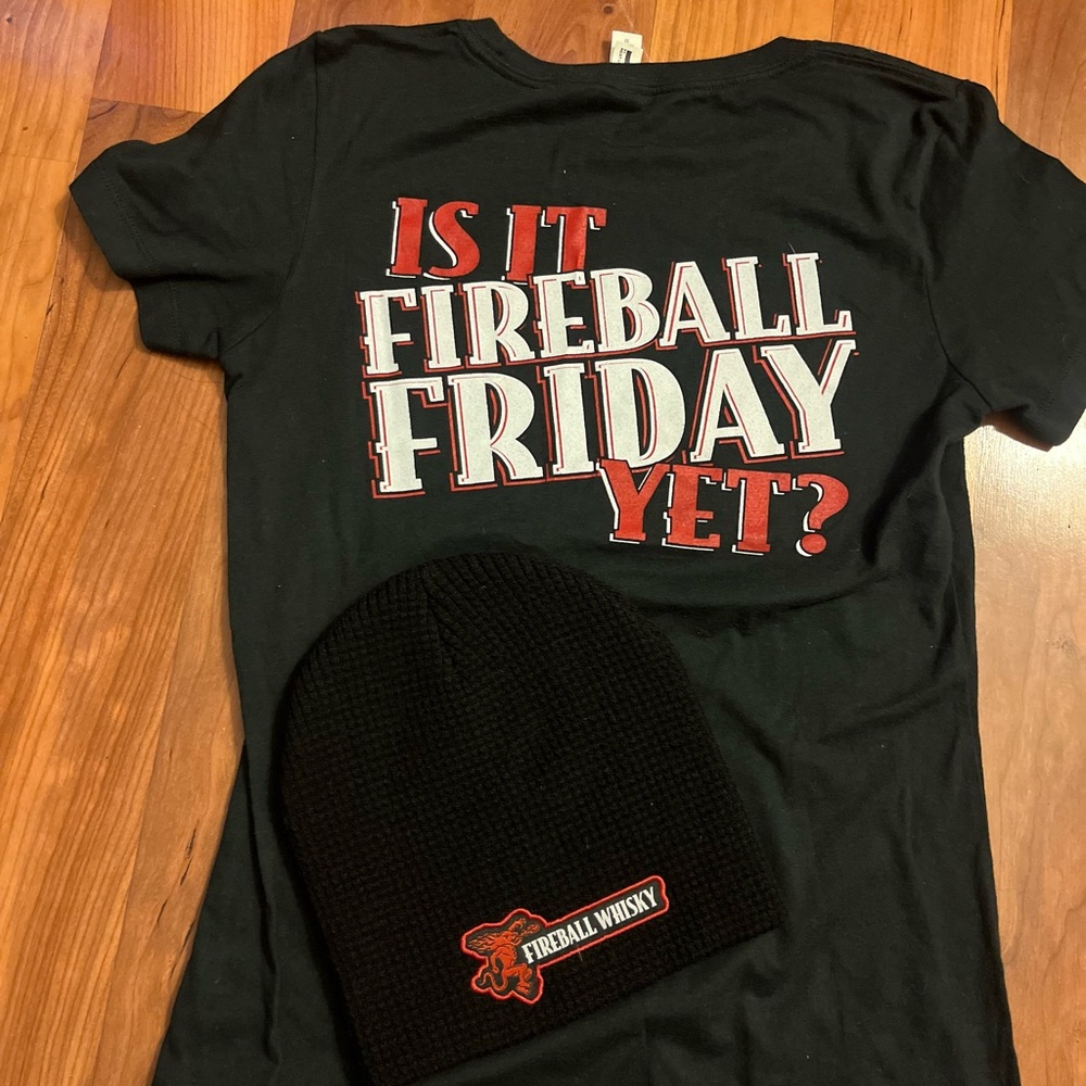 Fireball Whiskey Friday T-Shirt and Beanie Set